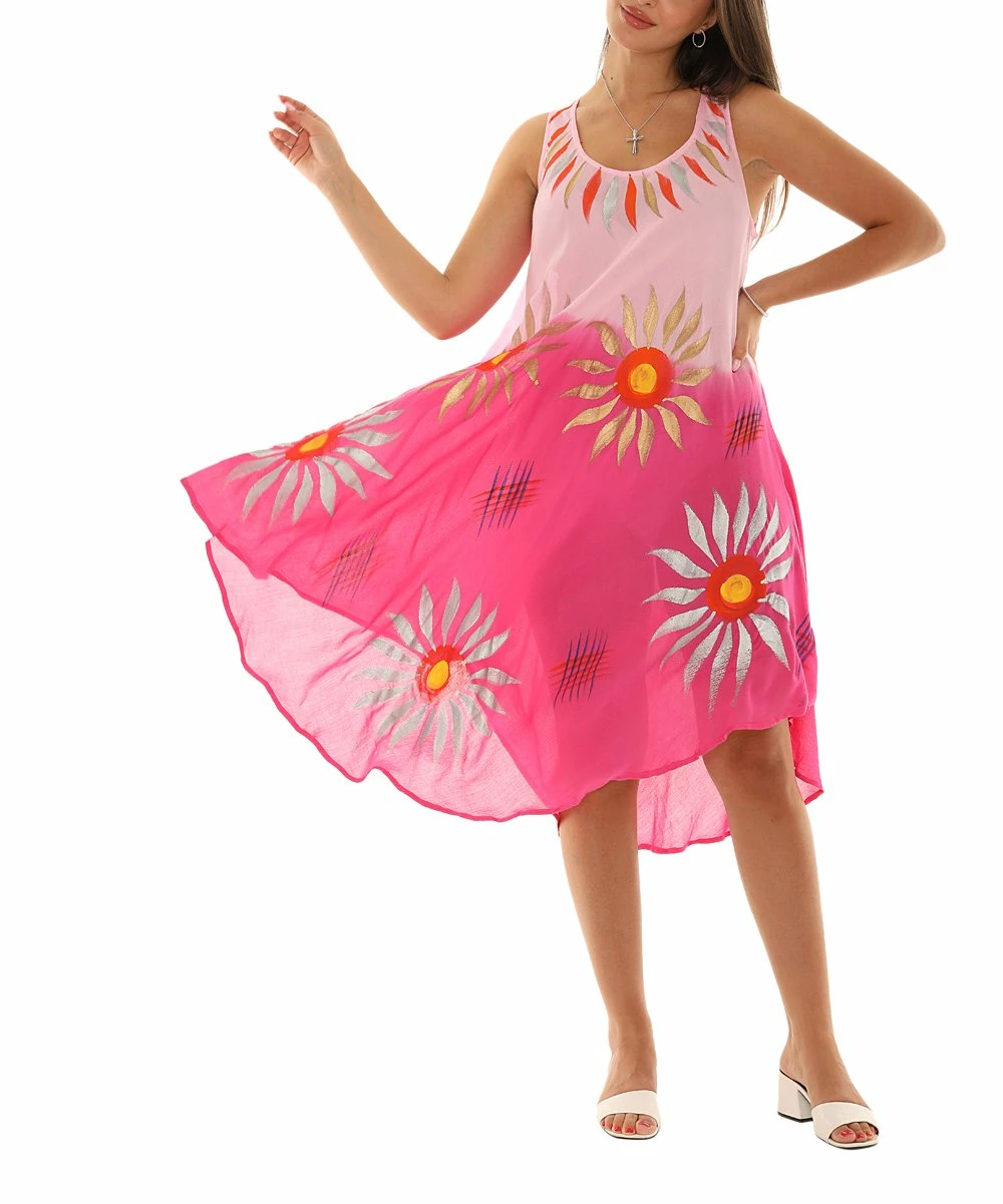 Outlet π€© Shoreline Pink & White Floral Scoop Neck Sleeveless π Dress - π© Women & Plus β€οΈ - Image 2