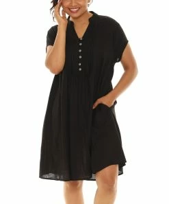 Coupon π₯ Shoreline Black Collar Pocket Button-Front Shift π Dress - π© Women & Plus π