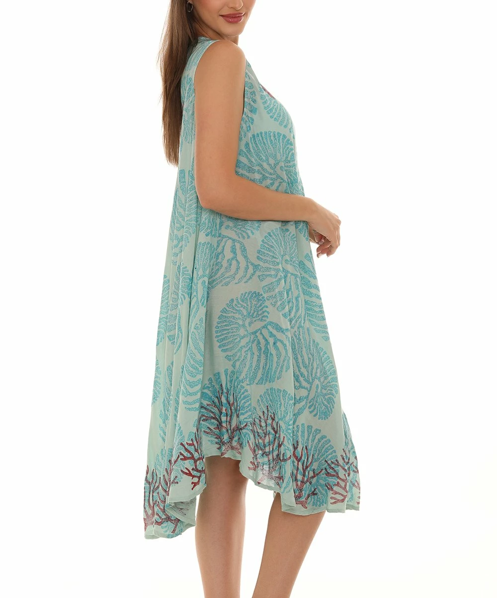 Flash Sale π Shoreline Mint Conch Shell Sleeveless Scoop Neck π Dress - π© Women & Plus π - Image 2