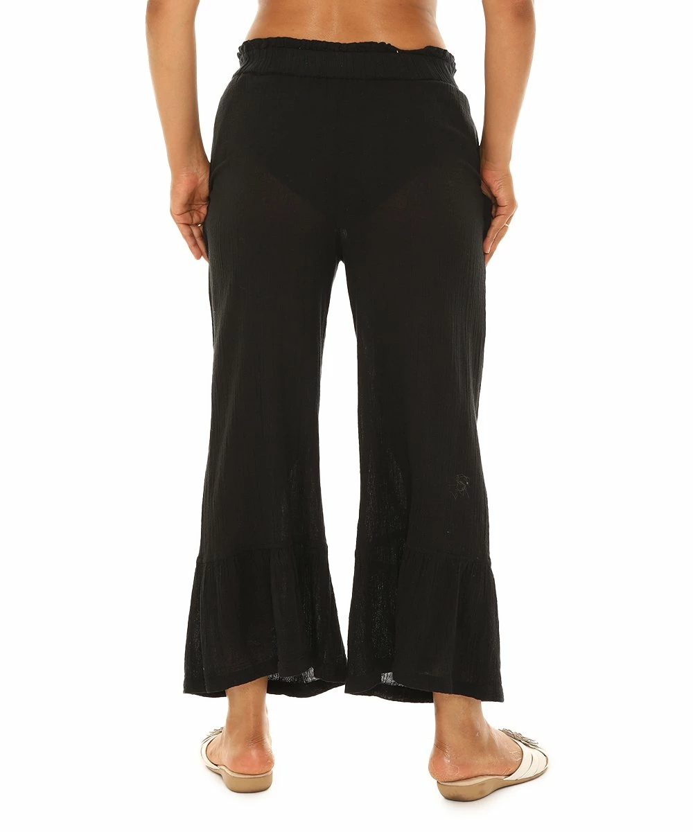 Cheap π― Shoreline Black Pocket Tie-Front Wide-Leg Pants - π© Women & Plus β - Image 2