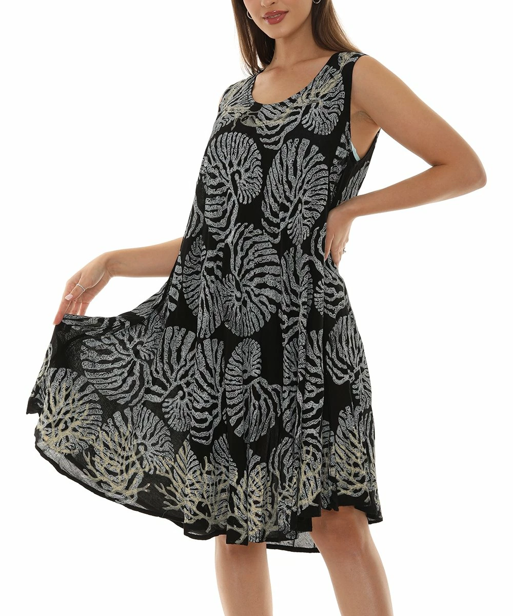 Flash Sale π₯° Shoreline Black Conch Shell Sleeveless Scoop Neck π Dress - π© Women & Plus π - Image 3