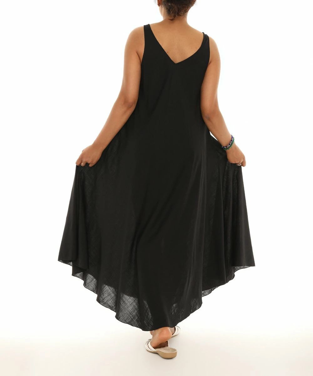 Flash Sale βοΈ Shoreline Black Sleeveless Triangle-Hem V-Neck Maxi π Dress - π© Women & Plus π - Image 4