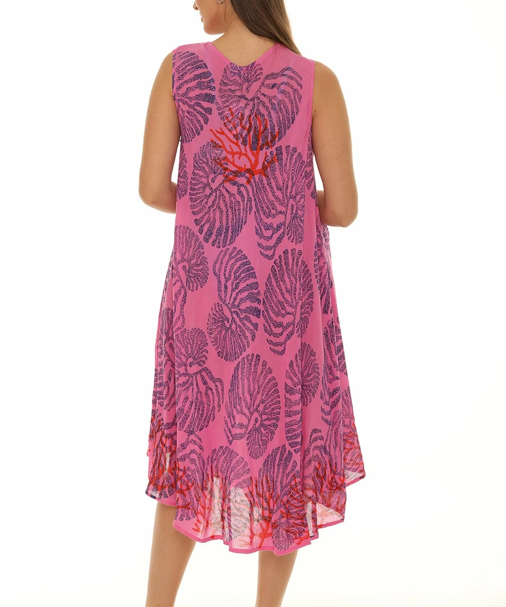 Buy β Shoreline Pink Conch Shell Sleeveless π Dress - π© Women & Plus β€οΈ - Image 5
