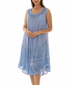 Promo 💯 Shoreline Blue Beach-Scene Sleeveless 👗 Dress - 👩 Women & Plus 🥰