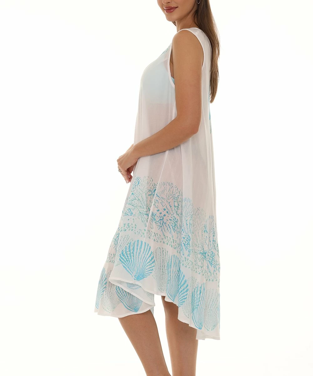 Cheap β¨ Shoreline Mint Beach-Scene Sleeveless π Dress - π© Women & Plus βοΈ - Image 2