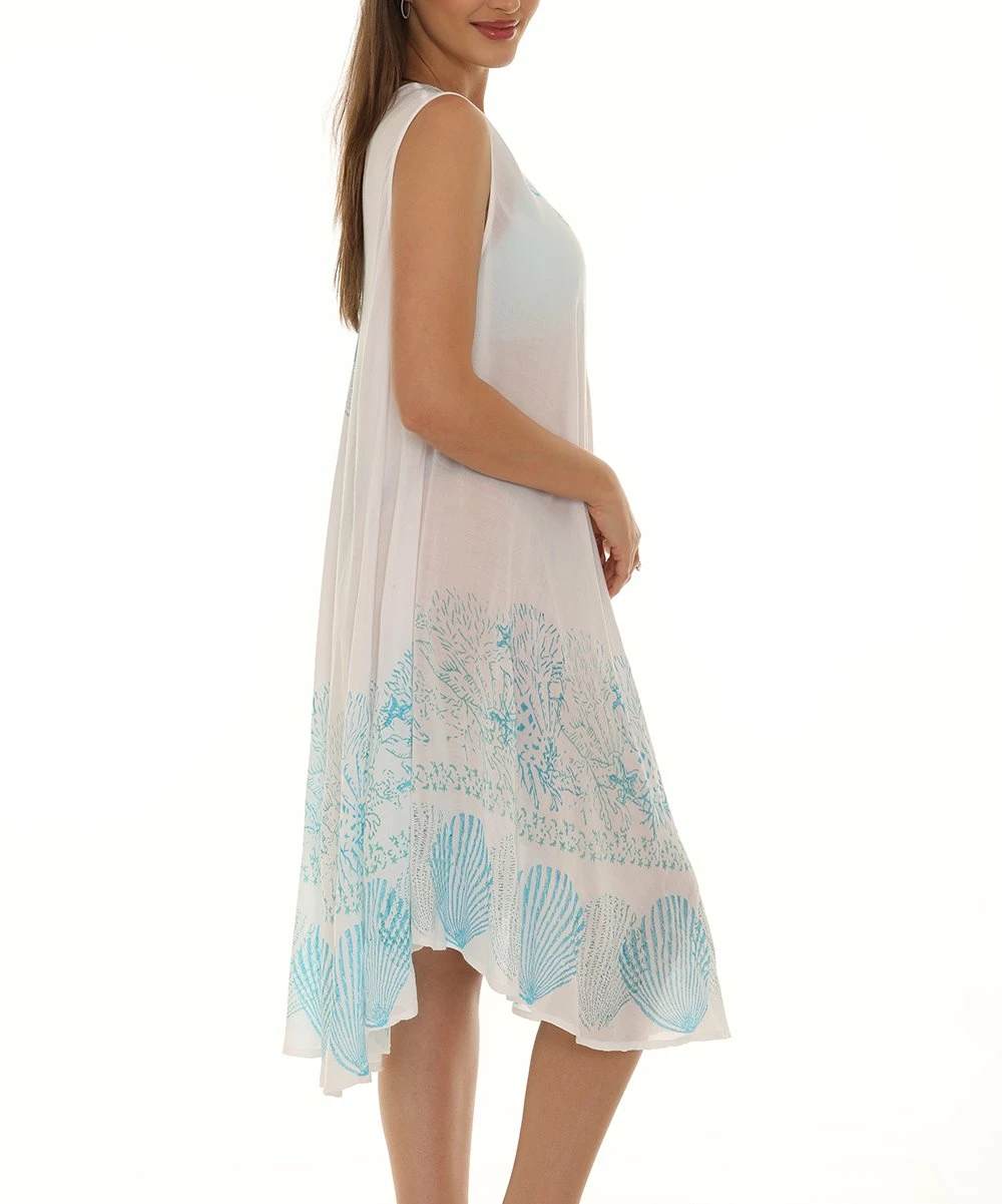 Cheap β¨ Shoreline Mint Beach-Scene Sleeveless π Dress - π© Women & Plus βοΈ - Image 3