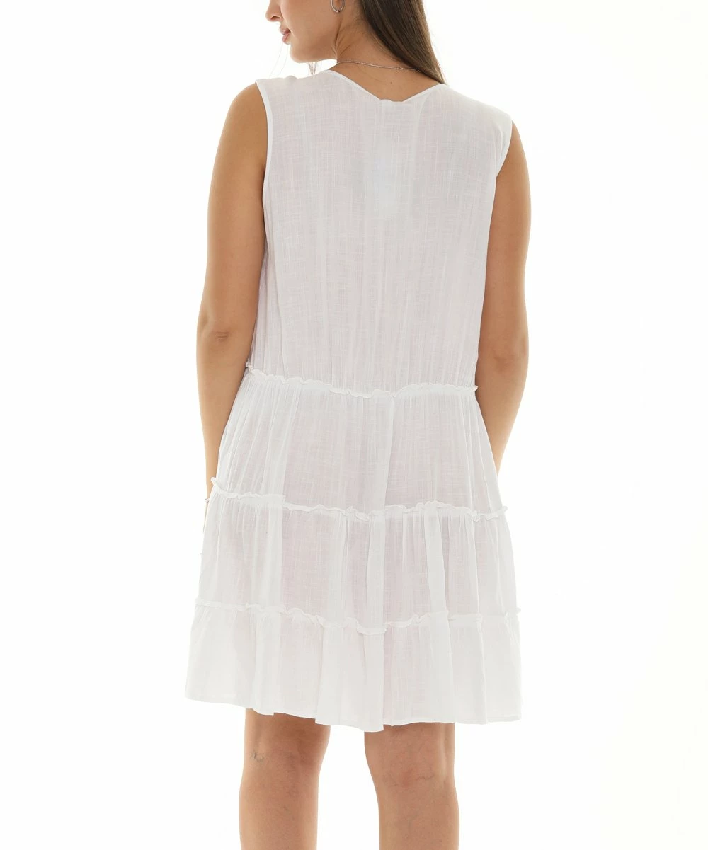 Brand new π₯ Shoreline White Sleeveless Tiered V-Neck Shift π Dress - π© Women & Plus π€© - Image 4