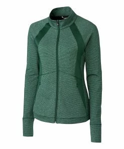Promo π Cutter & Buck | Green Colorblock Shoreline Zip-Up Jacket - π© Women & Plus β