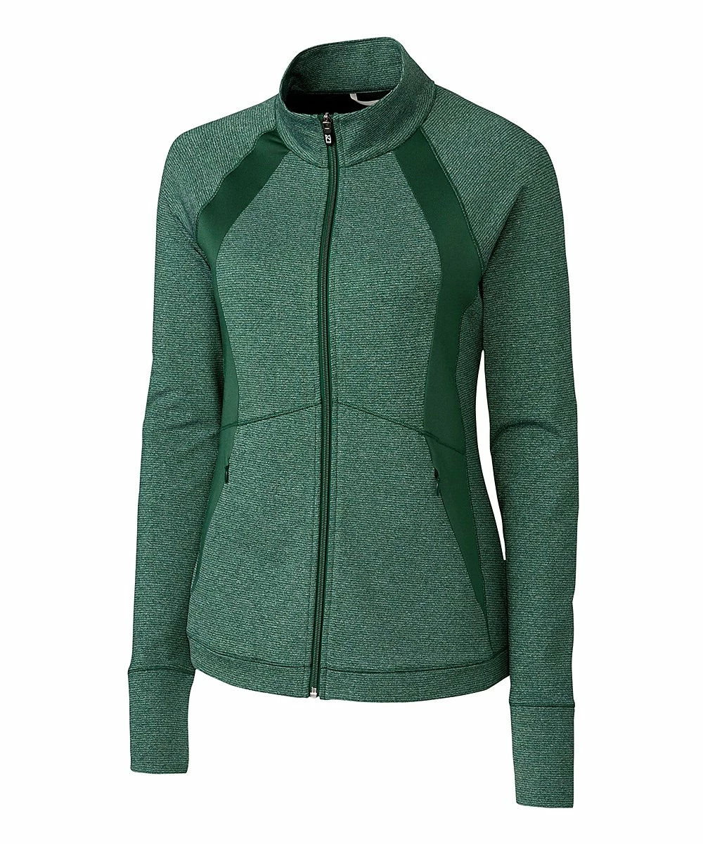Promo π Cutter & Buck | Green Colorblock Shoreline Zip-Up Jacket - π© Women & Plus β