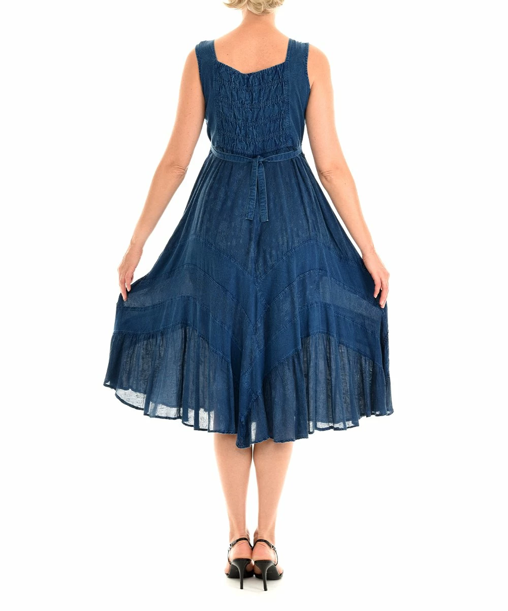 Cheap π Shoreline Denim Blue Textured Fit & Flare π Dress - Plus π₯ - Image 2