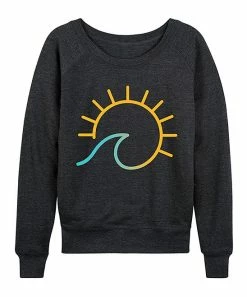 New π Instant Message π© Women's | Heather Charcoal Wave Into Sun Slouchy Pullover β