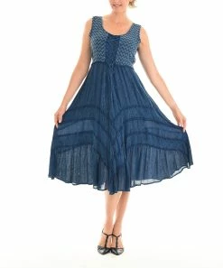 Flash Sale ❤️ Shoreline Navy Lace-Up Midi Empire-Waist 👗 Dress - 👩 Women & Plus 😀
