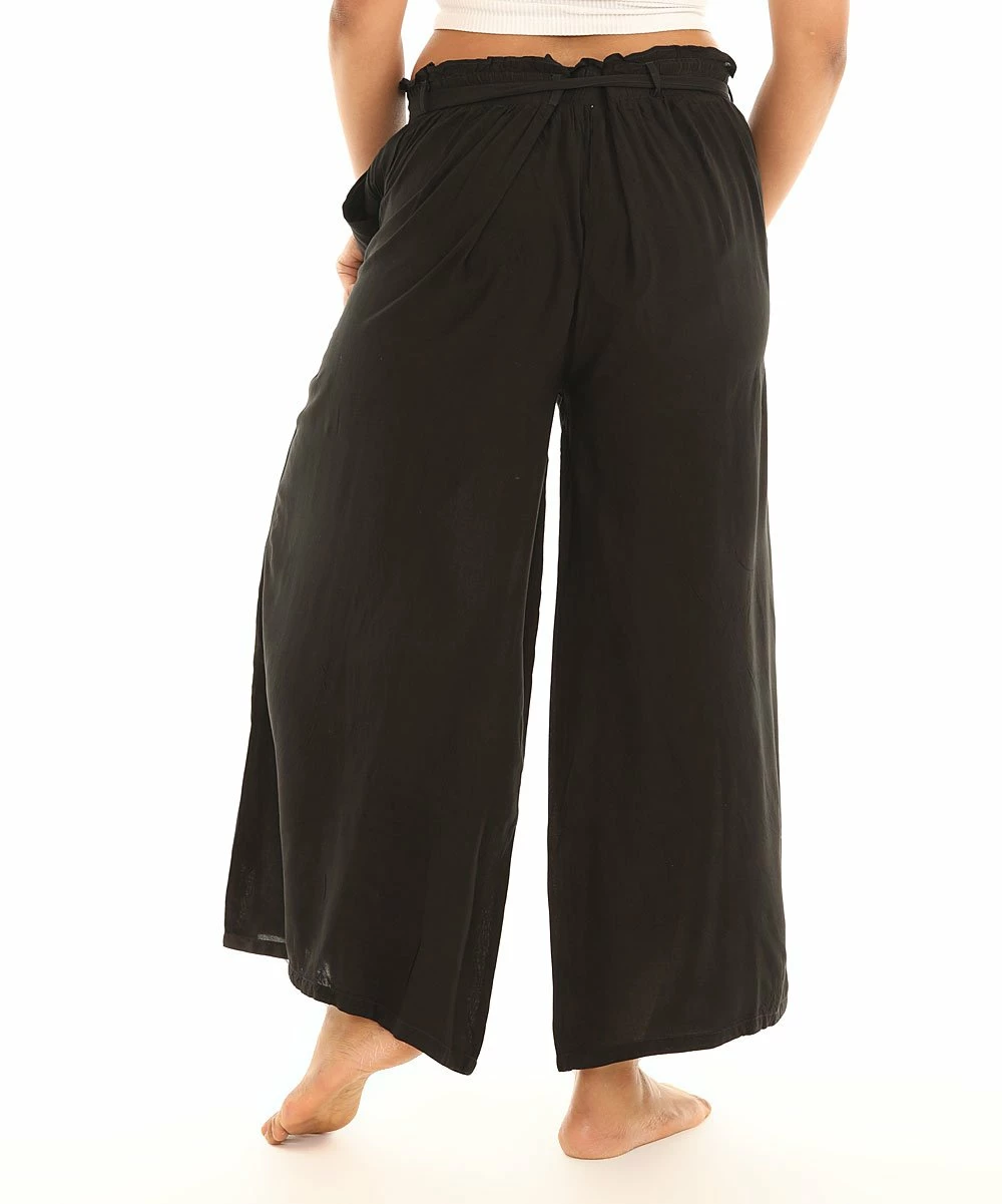 Best Sale π Shoreline Black Belted Wide-Leg Pants - Plus π - Image 3