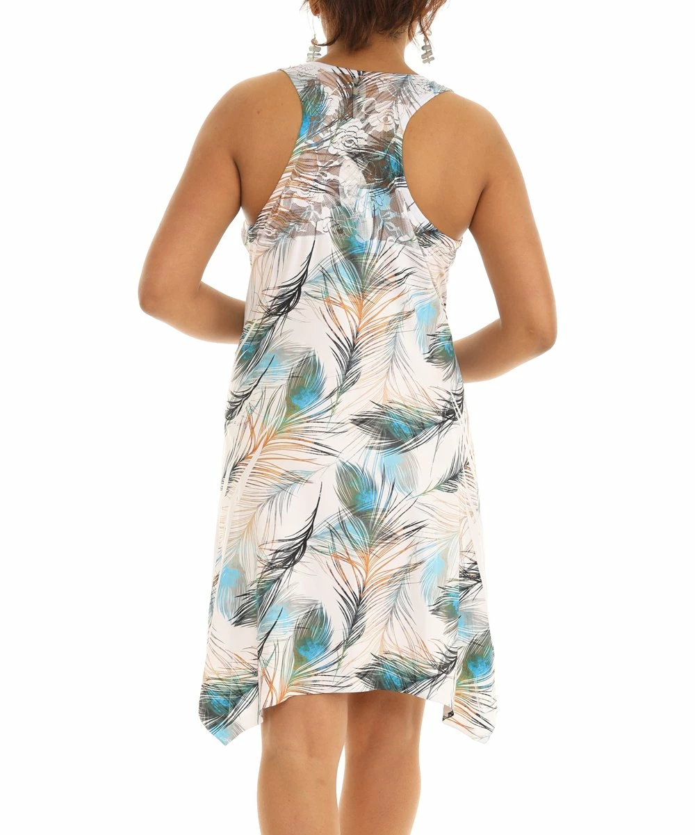 Cheapest β Shoreline Mint & White Embellished Feather Sleeveless Sidetail π Dress - π© Women & Plus π - Image 3