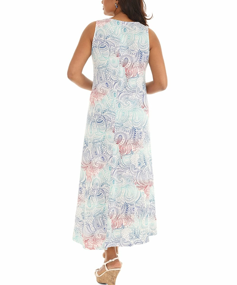 Promo π Shoreline Blue Paisley Sleeveless Maxi π Dress - π© Women π - Image 3
