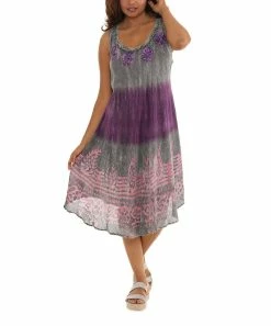 Flash Sale π Shoreline Pink & Gray Tie-Dye Sleeveless Midi π Dress - π© Women & Plus βοΈ