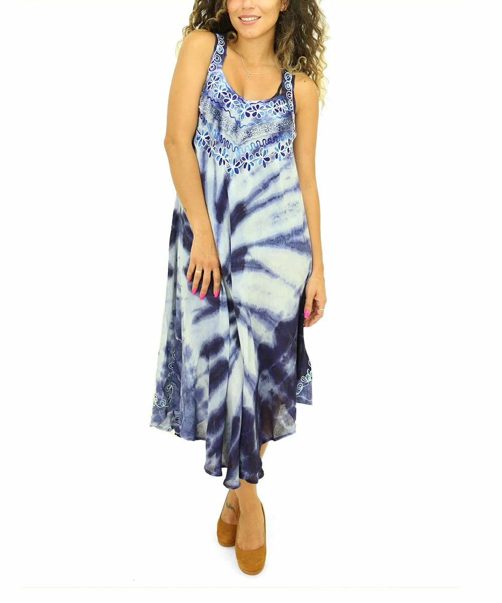 Brand new π₯° Shoreline Navy Tie-Dye Embroidered Floral Sleeveless Midi π Dress - π© Women & Plus π₯° - Image 2