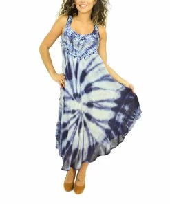 Brand new π₯° Shoreline Navy Tie-Dye Embroidered Floral Sleeveless Midi π Dress - π© Women & Plus π₯°