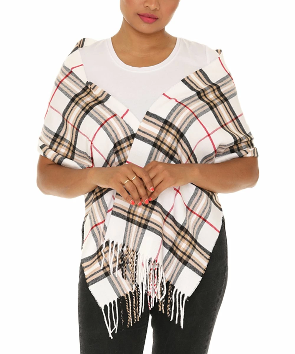 Best reviews of β€οΈ Shoreline White Plaid Cashmere-Blend Scarf - π© Women β€οΈ