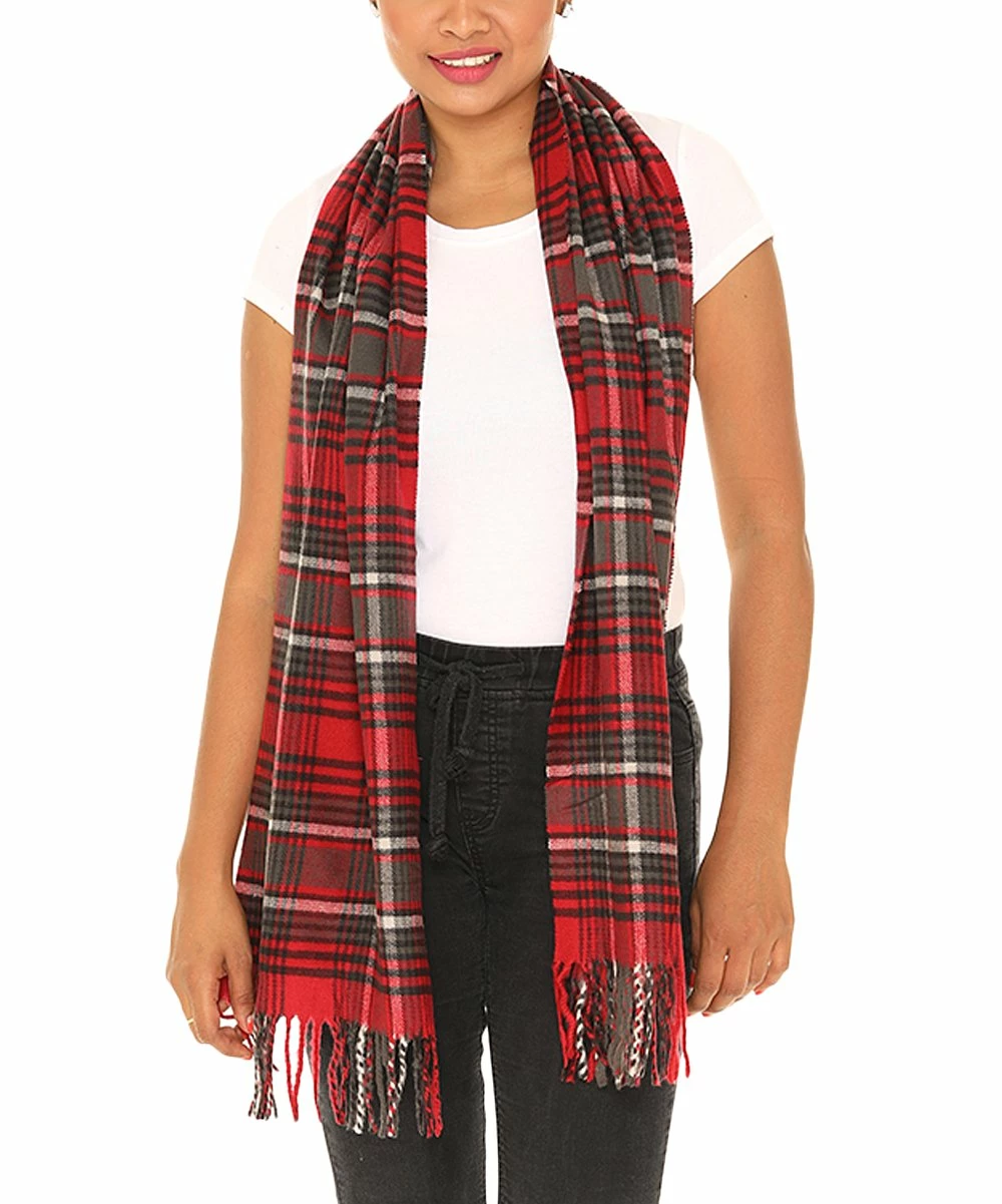 New π₯° Shoreline Red Plaid Cashmere-Blend Scarf - π© Women π€©