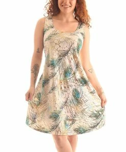 New 😀 Shoreline Mint Floral Foil Accent Tank 👗 Dress - 👩 Women & Plus 🔥
