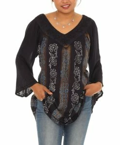 New ⌛ Shoreline Navy Floral V-Neck Long-Sleeve Tunic - 👩 Women & Plus 🔔
